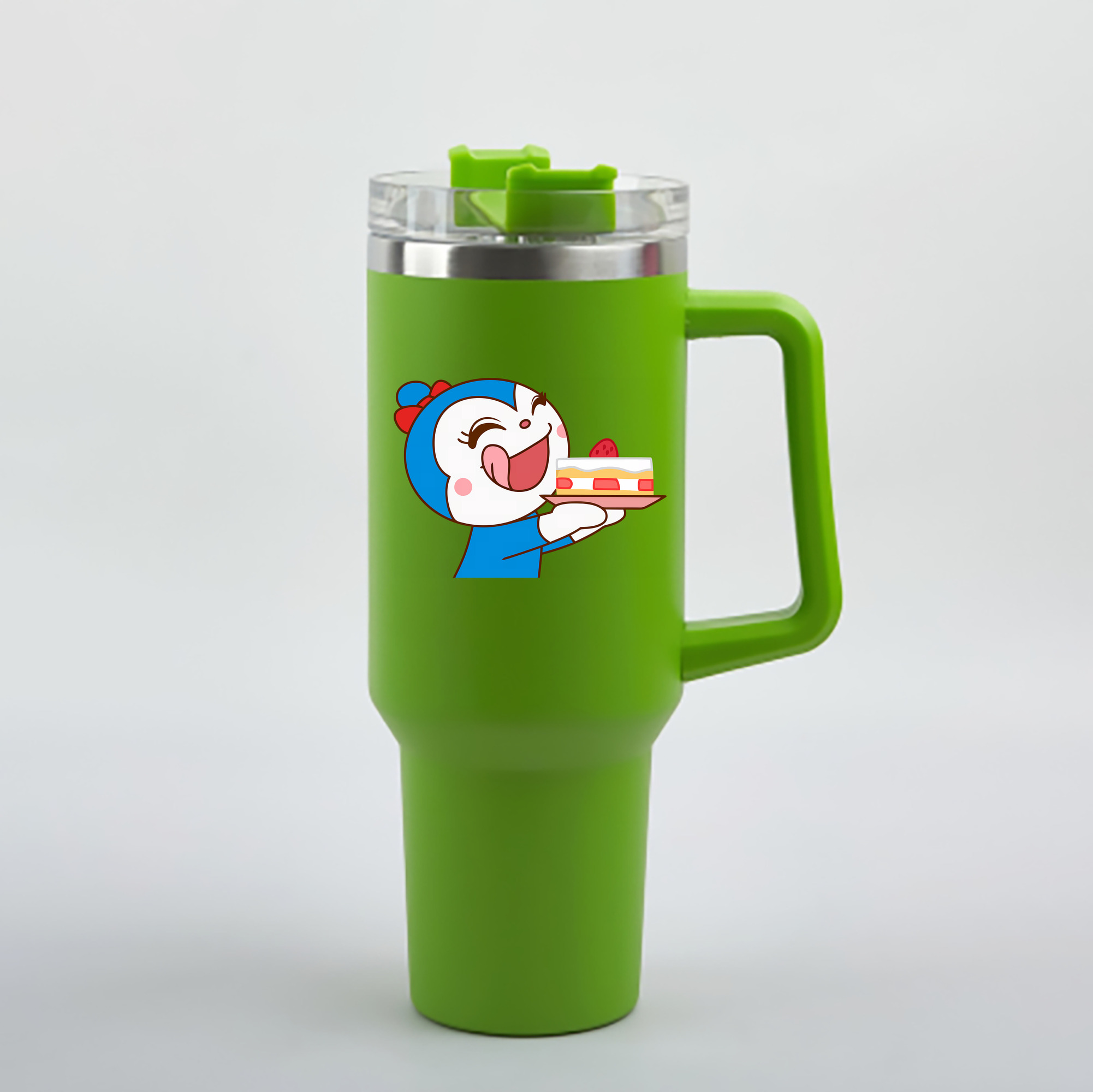 （画像用） アンパンマン Anpanman 1200mL車用タンブラー - クリスタルステッカー（プラスチックストロー付き）